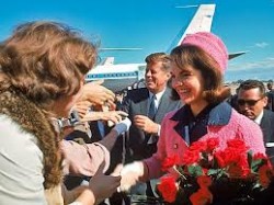 President and Mrs. Kennedy arrive at Love Field Airport in Dallas, Texas, Friday November 22, 1963,