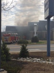 Truck fire at bank